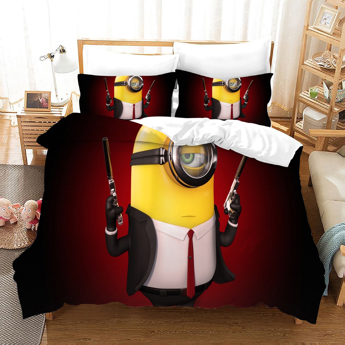 4 Pieces Kids Duvet Cover set-Minion