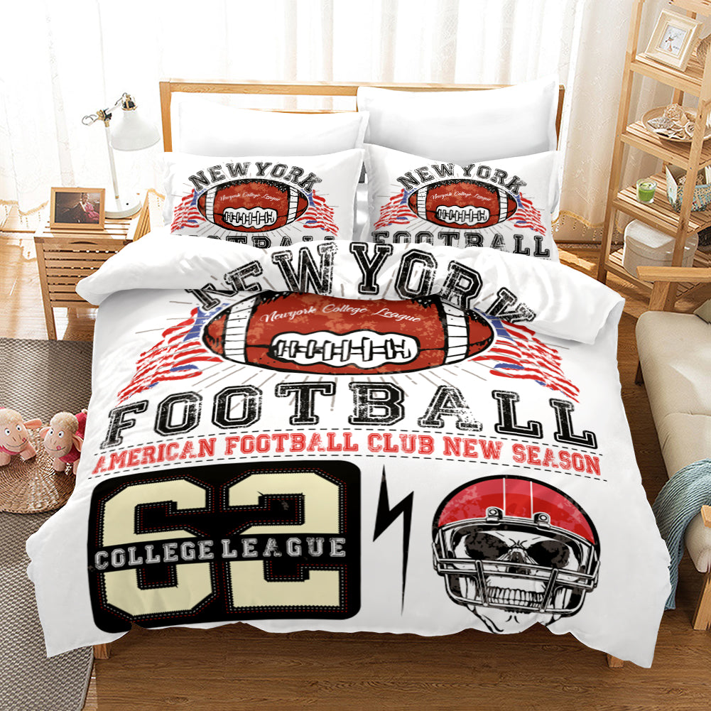 4 Pieces Kids Duvet Cover Set-Football.