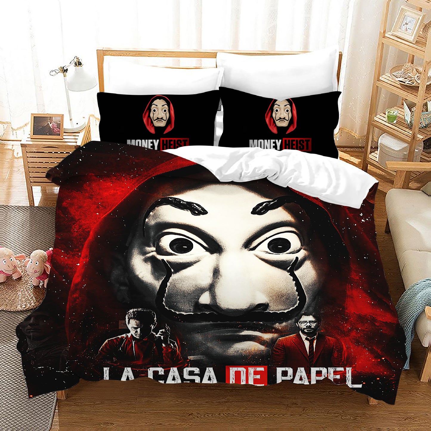 4 Pieces Kids Duvet Cover Set-Money heist la casa