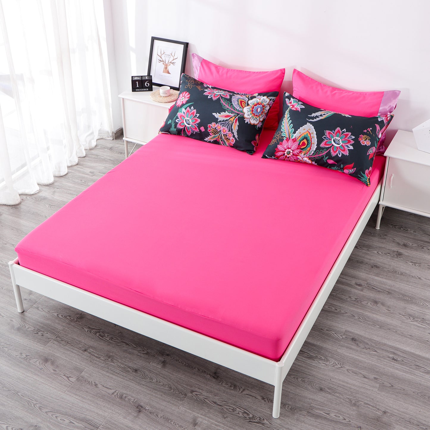 6 Piece Bed Sheet set-Pink floral