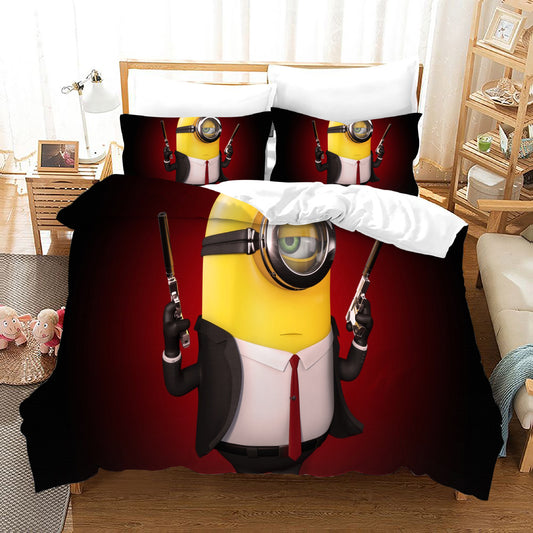 4 Pieces Kids Duvet Cover set-Minion