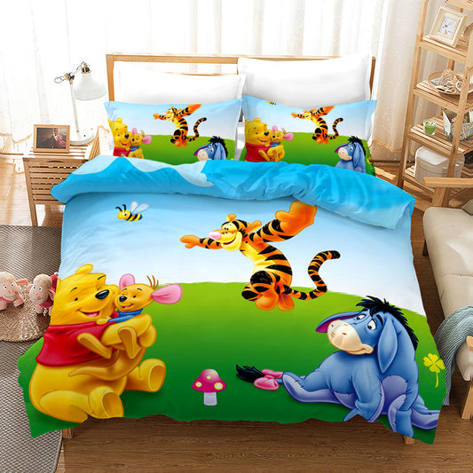 4 Pieces Kids Duvet Cover Set-Winnie the pooh.