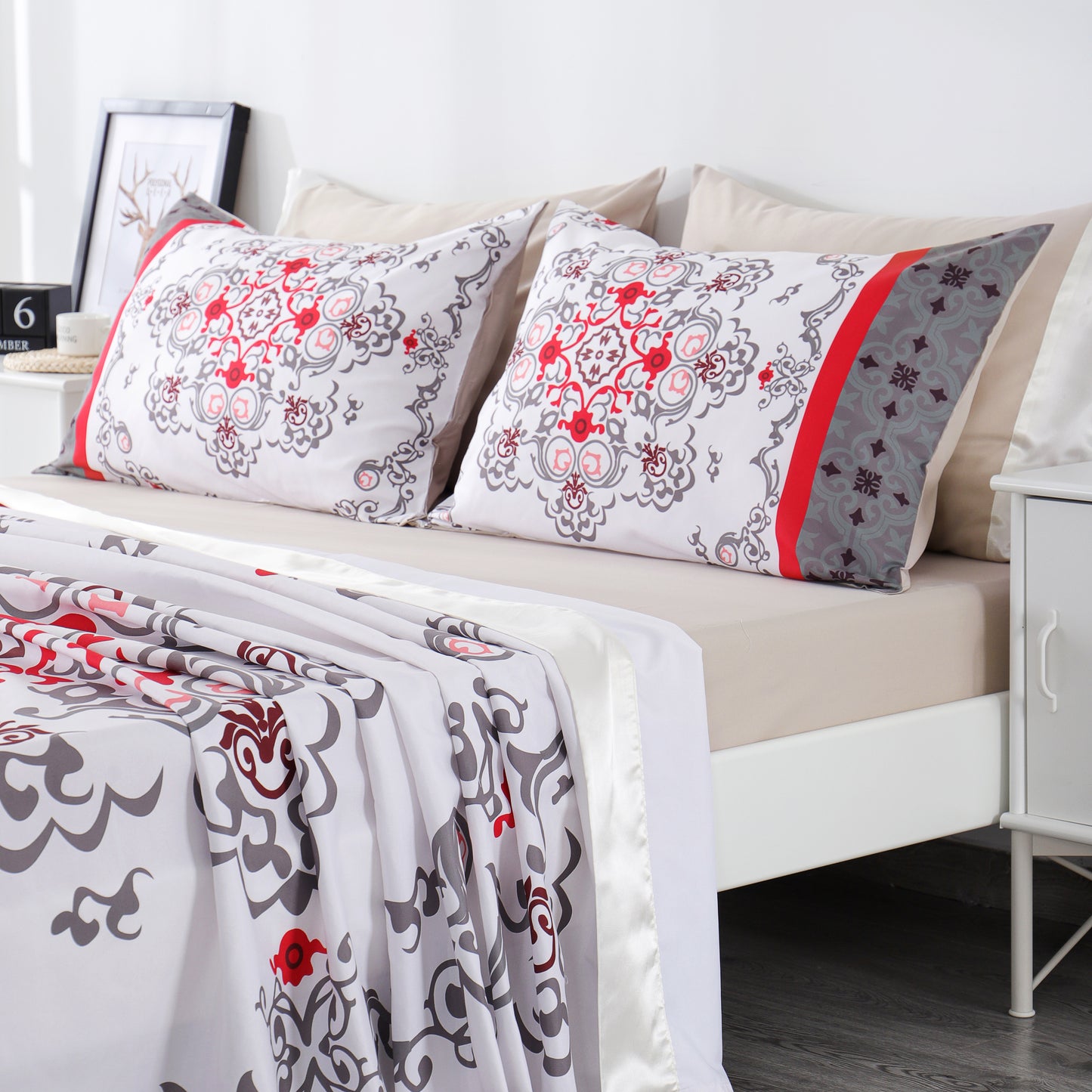 6 Piece Bed Sheet set-Snow White