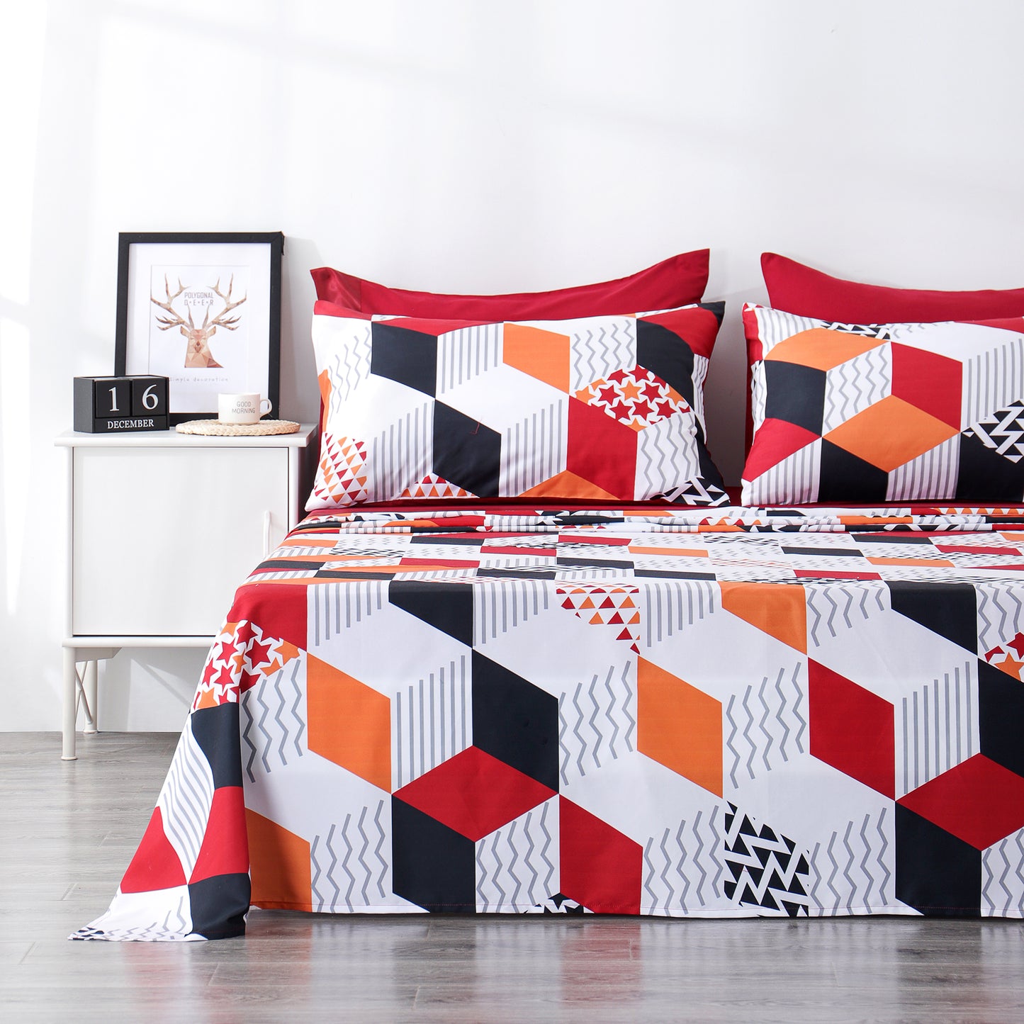 6 Piece Bed Sheet set.-CUBE