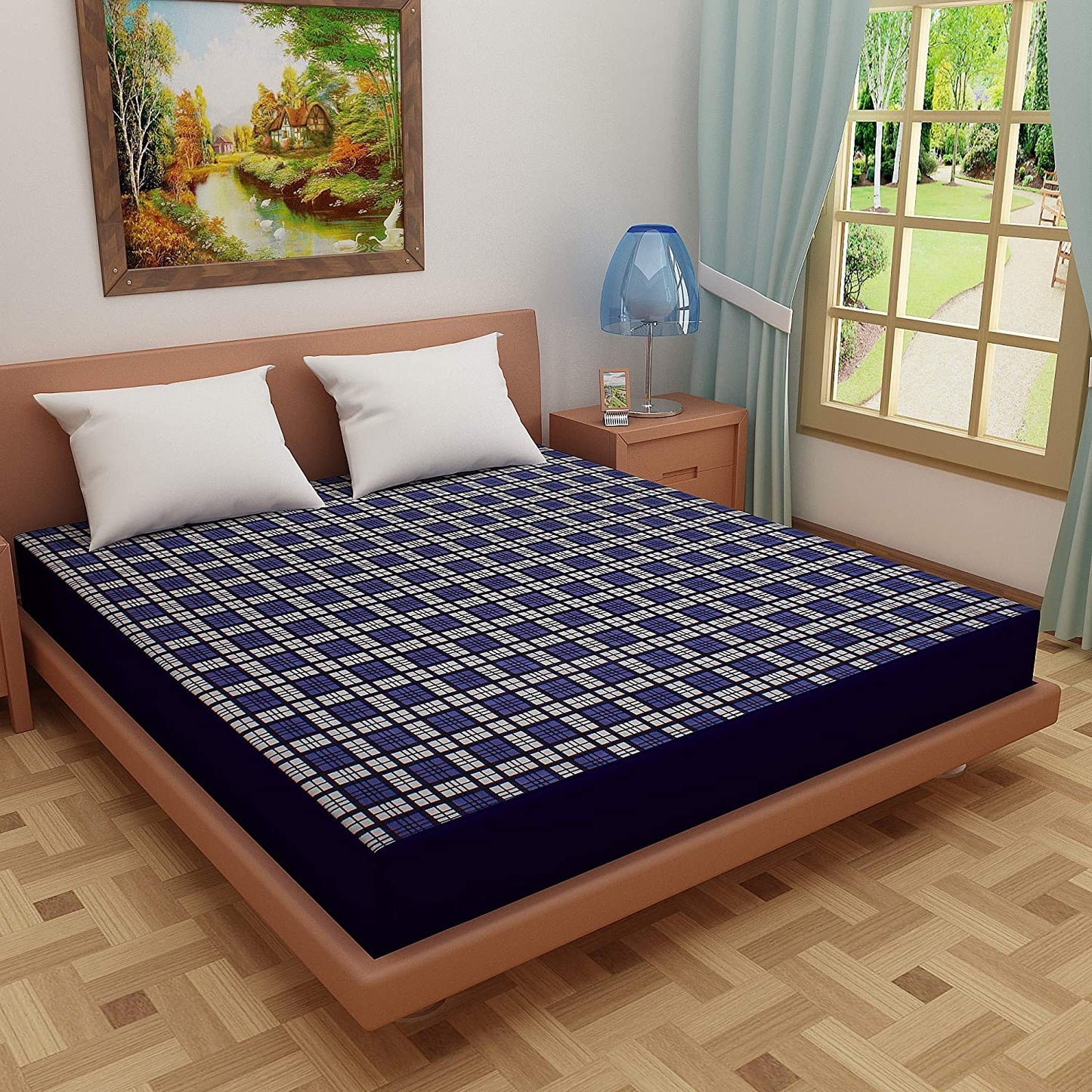 Mattress protector-PRINTED BLUE
